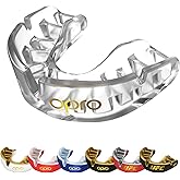 OPRO Gold Level Mouth Guard – Moldable Mouthguard with Superior Comfort, Fit, and Multi-Layer Protection for Boxing, MMA, BJJ, & Football Mouthpiece – Includes Mouth Guard Case (Junior, Clear)