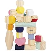 Janod Sweet Cocoon Stacking Stones - Ages 2+ - J04401 | Improves fine motor Skills - Montessori toddler Learning - Balancing and sorting Game - Educational Gift for kids