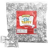 White Candy, Strawberry Sour Taffy - Party Favors, Individually Wrapped | 1 lb bulk bag, about 112 pieces. Sweet-and-sour strawberry filling, kosher. Great for candy buffets or gifting.