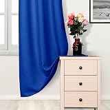 DWCN Blackout Curtains 55 x 79 Blue 2 Panels Thermal Insulated Eyelet view 4
