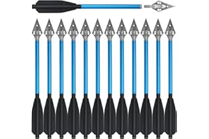 RUOERSISI Aluminum 6.7" Mini Crossbow Bolt Bright Colors with Replaceable Tip and Sharp Blade for 50-60 Crossbows for Adults Suitable for Target Practice Wild Hunting Outdoor Small Hunting Game