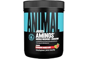 Animal Juiced Amino Acids - BCAA Powder EAA Matrix Plus Hydration with Electrolytes and Sea Salt Anytime Recovery and Improved Performance, Strawberry Limeade Flavor, 30 Servings