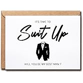 OystersPearl It's Time To Suit Up - Will You Be My Best Man - Usher - Page Boy - Groomsmen Wedding Proposal Card - Valentine Greeting Card