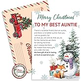 BlinkWishes Christmas Card for Aunt, Aunt Christmas Card with Envelope and Seal, Xmas Cards for Aunts from Niece and Nephew, Xmas Gift for Auntie