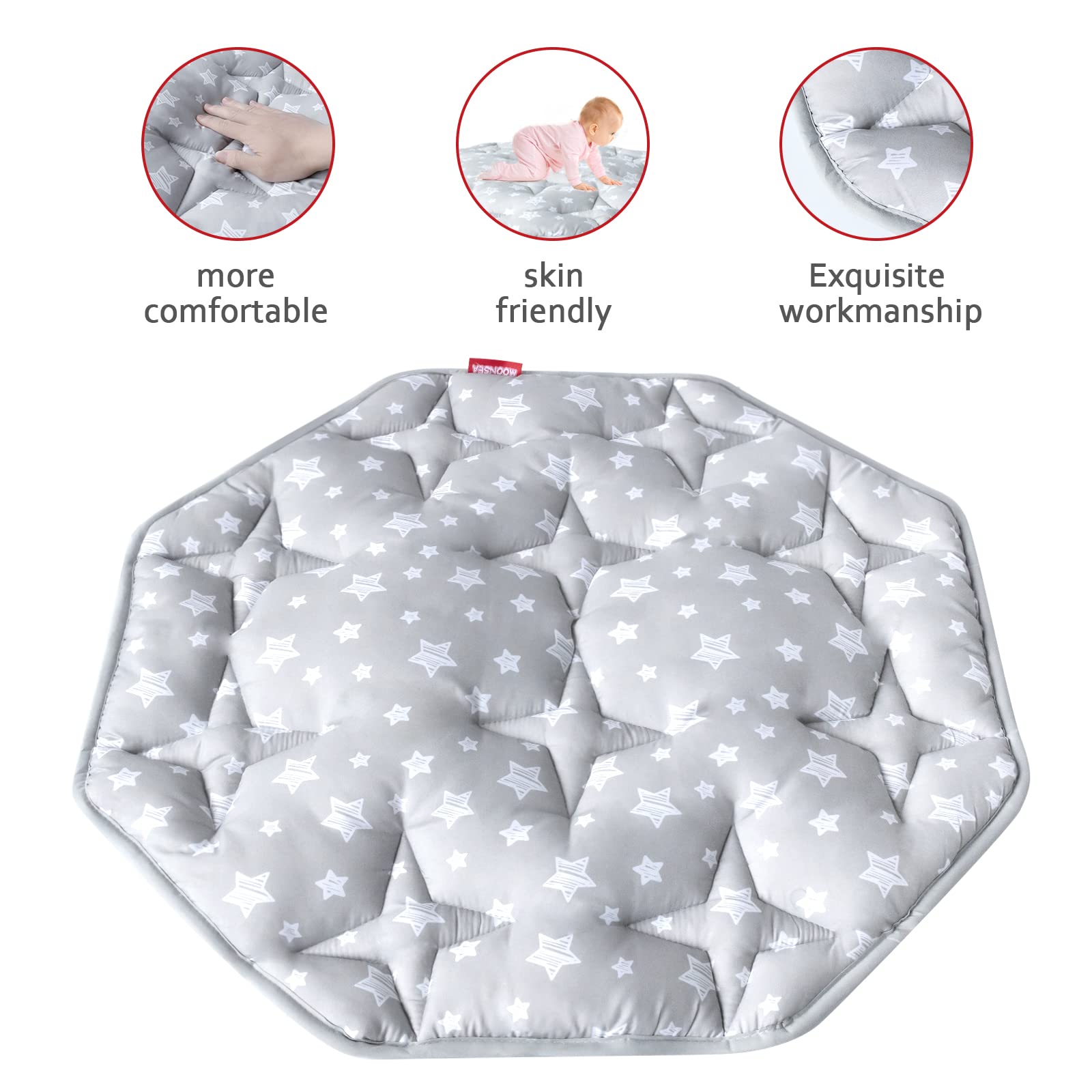 Baby Playpen Mat Comfortable Non Slip Kids Tent Mat Octagon Pad Mat Compatiable with hiccapop Minipod Playpen