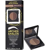 Arches & Halos Duo Luxury Brow Powder – 2-in-1 Augenbrauenpuder, Vegan & Cruelty-free, Farbe Neutral Brown, 2,5 G