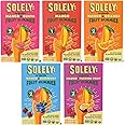 SOLELY Organic Fruit Gummies Variety Pack, Mango, Mango & Orange, Mango & Guaba, Mango & Passion Fruit, Mango & Blueberry, Total 5 Packs, LIVEBEAR Assortment.