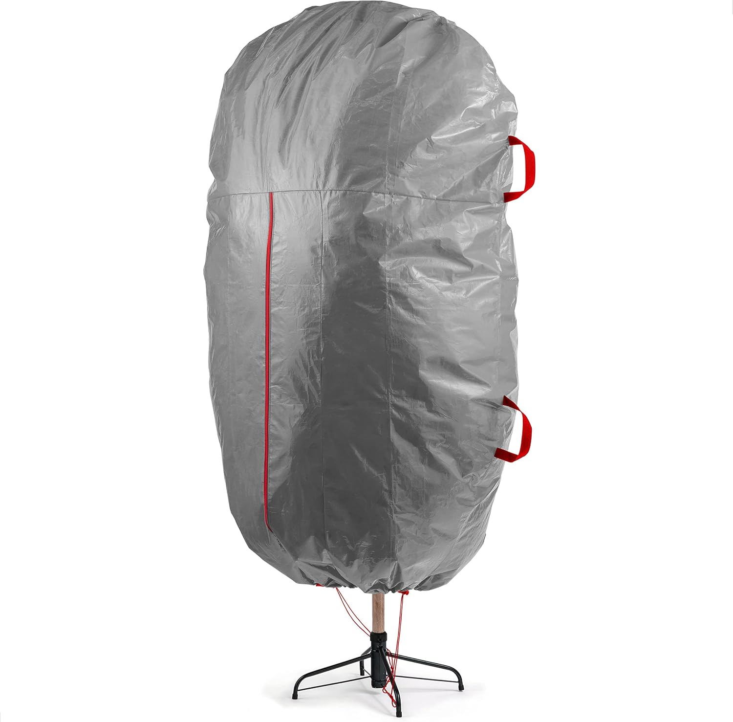 Holiday Décor Storage - Zober Upright Christmas Tree Storage Bag - Fits 7.5 Ft Artificial Tree - Christmas Tree Bag W/Drawstring Hem, Zipper, and Carrying Handles - Plastic, Waterproof - Gray