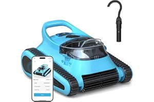2025 Upgraded HISION Cordless Robotic Pool Cleaner with Wall-Climbing & Waterline Cleaning, 180W Brushless Motor Powerful Suction, 150-Min Runtime for In-Ground & Above Ground Pools up to 2000 Sq.Ft