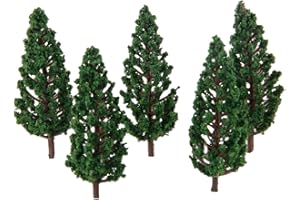 Yetaha 50PCS Model Trees, Trains Scenery DIY Pine Plastic Model Green Trees for OO HO Scale railroad Landscape Architecture S