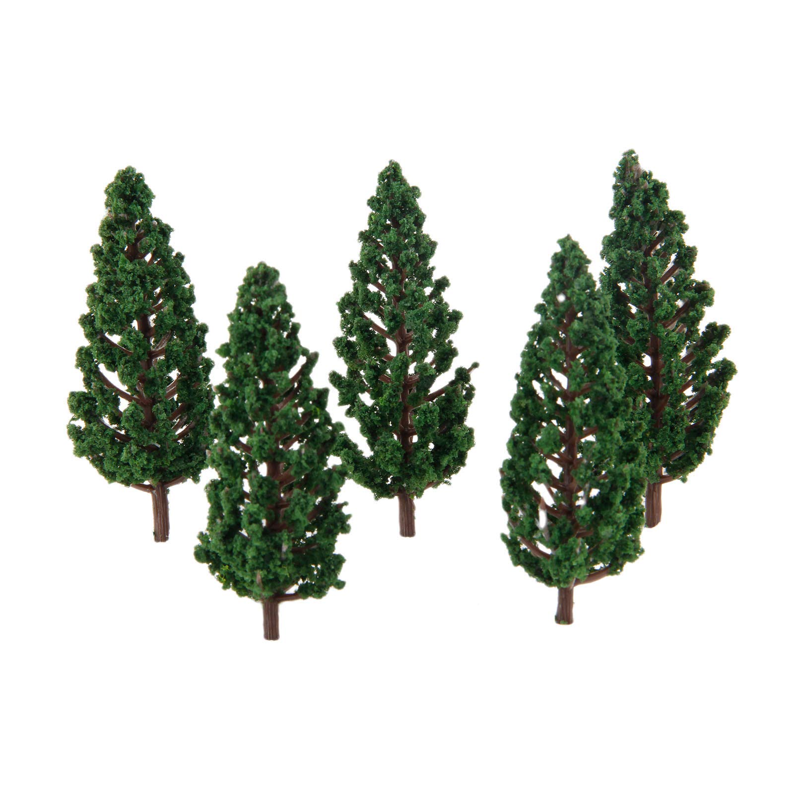 Yetaha 50PCS OO Gauge Model Trees, 7.8CM 1:100 Scale Pine Miniature Fake Tree, Trains Scenery DIY Plastic Model Green Trees for OO HO N Scale Railroad Landscape Architecture Scenes