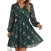 OLICE Dresses for Women 2026 Casual Spring V Neck Wedding Guest Dress Long Sleeve Fashion Beach Vacation Clothes