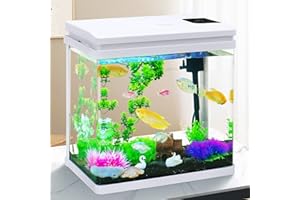 Binano 6 Gallon Beginner Betta Fish Tank Aquarium kit Intelligent Timed Shutdown, Seven LED Lights, Adjustable Brightness, High-Transparency Glass, Efficient Filtration