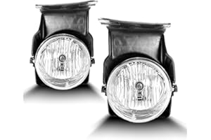 BOXLIGHT Fog Lights Assembly Fit For 2003 2004 2005 2006 GMC Sierra 1500/ 1500HD/ 2500/ 2500HD/ 3500/ 3500HD With Halogen Bulbs, Front Bumper Fog Lamps W/O Wiring Harness
