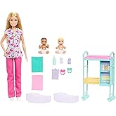 Barbie Careers Baby Doctor Playset with Blonde Barbie Doll Wearing Scrubs, 2 Baby Dolls, Examination Table & Accessories​