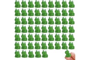kapeiluo 60Pcs Mini Resin Frogs, Green Tiny Frogs Figurines Miniature Home Décor Fairy Garden Decor, Dollhouse, Birthday Party Favors Gift