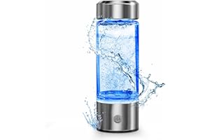 FOSSDUCK Hydrogen Water Bottle, Portable Hydrogen Water Ionizer Machine, Hydrogen Water Generator, Rechargeable Hydrogen Rich Water Glass Health Cup for Home Travel (Silver)