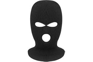 TMFLEXE 3-Hole Full Face Mask Cover Ski Mask Winter Balaclava Cap Knitted Face Cover for Winter Outdoor Sports