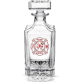 Firefighter Fire Departement USA Whiskey Decanter With Airtight Glass Stopper Custom Gift For FD
