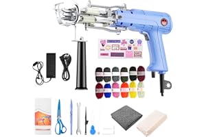 FancyBant Tufting Gun Starter Kit,2 in 1 Cut & Loop Pile Rug Making Kit for Beginners,Carpet Making Kit Tufting Supplies Tool with 12 Color Yarns&Tufting Cloth