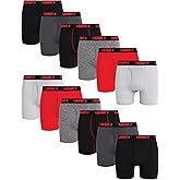 AND1 Mens Boxer Briefs - 12 Pack Platinum Performance Mens Boxers with Fly Pouch - Underwear Boxers for Men, 6" Inseam