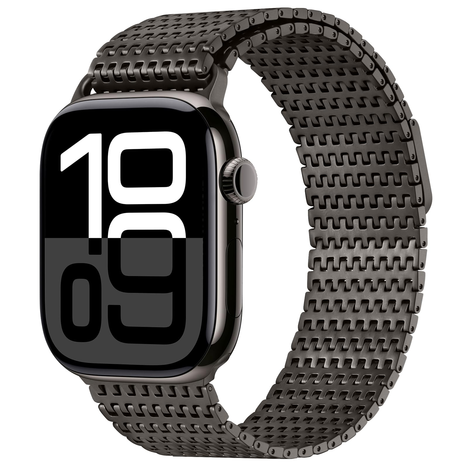 Anlinser Compatible with Apple Watch Strap 42mm 41mm 40mm 38mm, Magnetic Straps Stainless Steel Metal Band Designed for Apple Watch Series 10 9 8 7 6 5 4 3 SE, Graphite