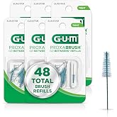 GUM Proxabrush Go-Betweens Tight Refills, 8 Count (6 Pack) | Fits GUM permanent &amp; dual-ended handles, Soft bristle-nylon-coated wire, Safe for braces &amp; implants, 10 days of use per brush