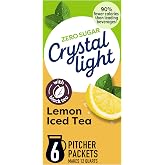 Crystal Light Drink Mix, 6 Pitcher Packets Lemon Iced Tea, 1.4 oz | for Flavorful Hydration and Shareable Refreshment Made with Black Tea Gluten Free, Made With Black Tea