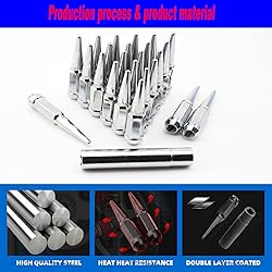 24PCS M14 x 1.5 Chrome Cone/Conical Bulge Seat