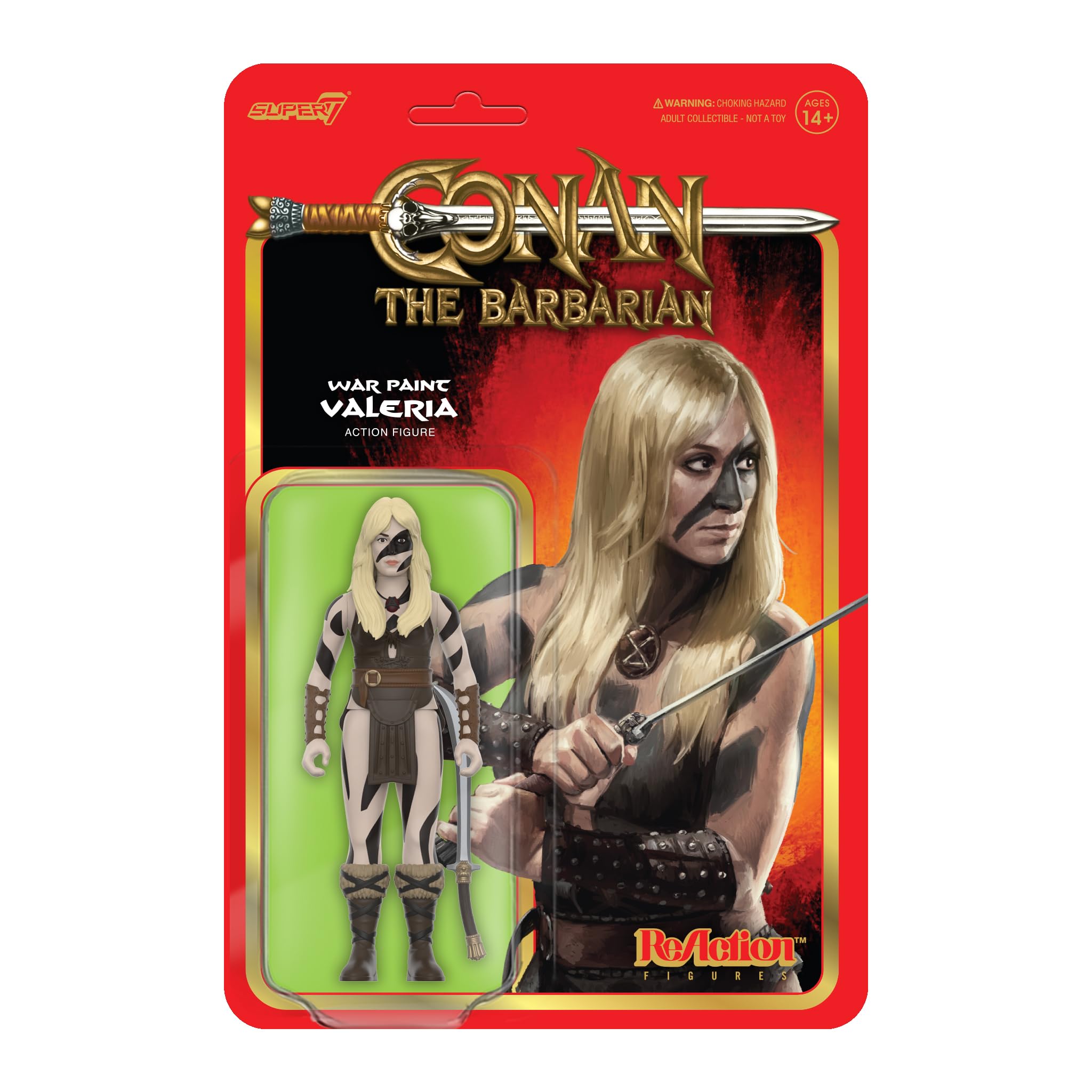 Super7 Conan The Barbarian War Paint Valeria – 3.75″ Conan Action Figure with Accessory Classic Movie Collectibles and Retro Toys