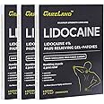 CARELAND 4% Lidocaine Gel Patch, 18 Count | Maximum Strength Pain Patches for Muscle Relief in Neck Knee Back and Shoulders | Unscented Numbing Patch for Soothing Nerves, Joints, Tattoos