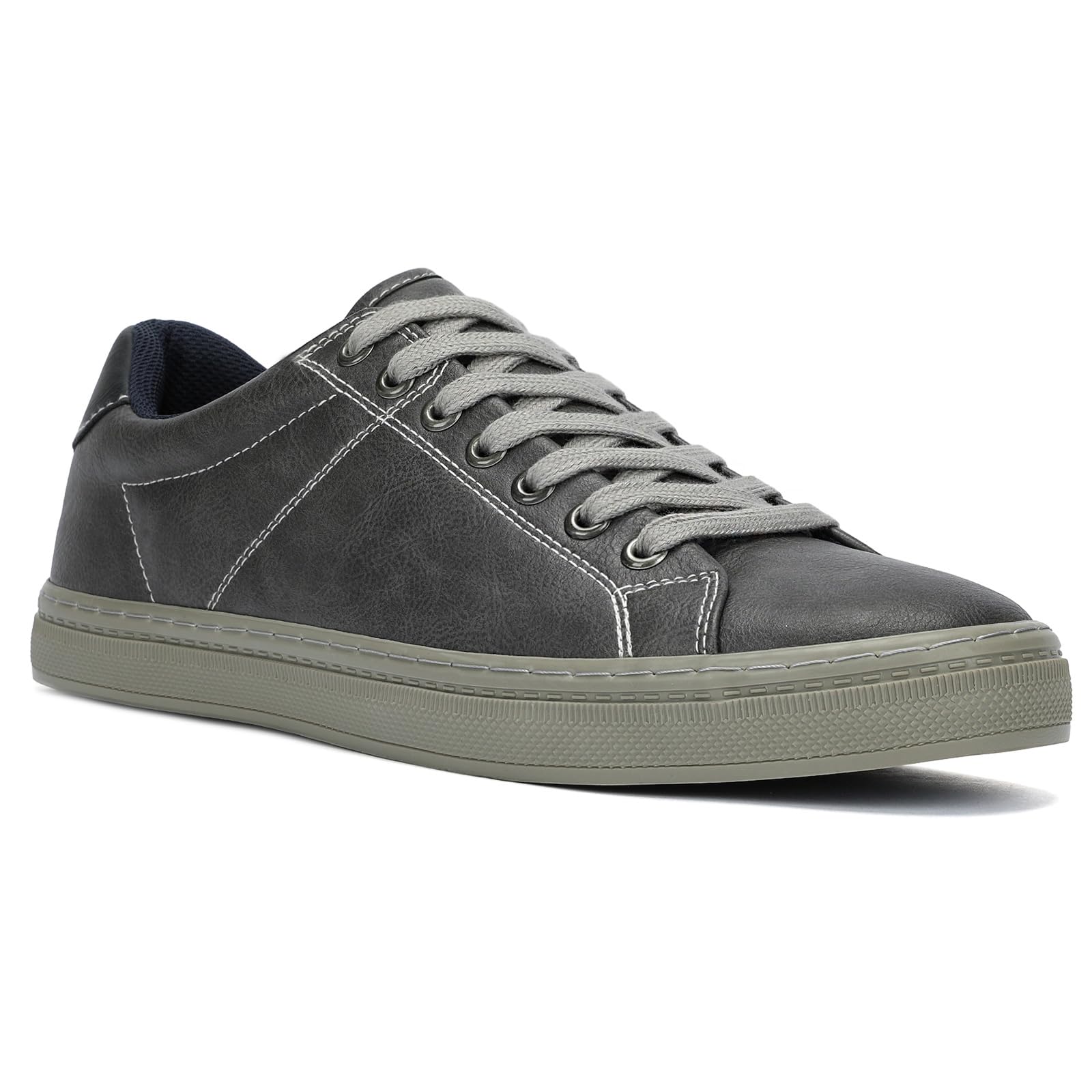 Men's Fashion Sneakers PU Leather Stylish Casual Dress Shoes for Men Gray Size US 9.5