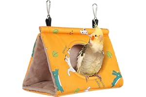 SKYEASURE Winter Warm Bird Nest House Bird Bed, Bird Hut Hideaway for Cage, Plush Fluffy Shed Hut Hanging Hammock Finch Cage Sleeping Bed Snuggle Tent for Budgies, Lovebird, Parrot, Parakeets, Cockatiels