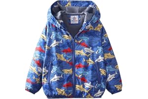 WELAKEN Lightweight Jacket for Boys Kids & Toddler II Girls' Print Water-resistant Jacket