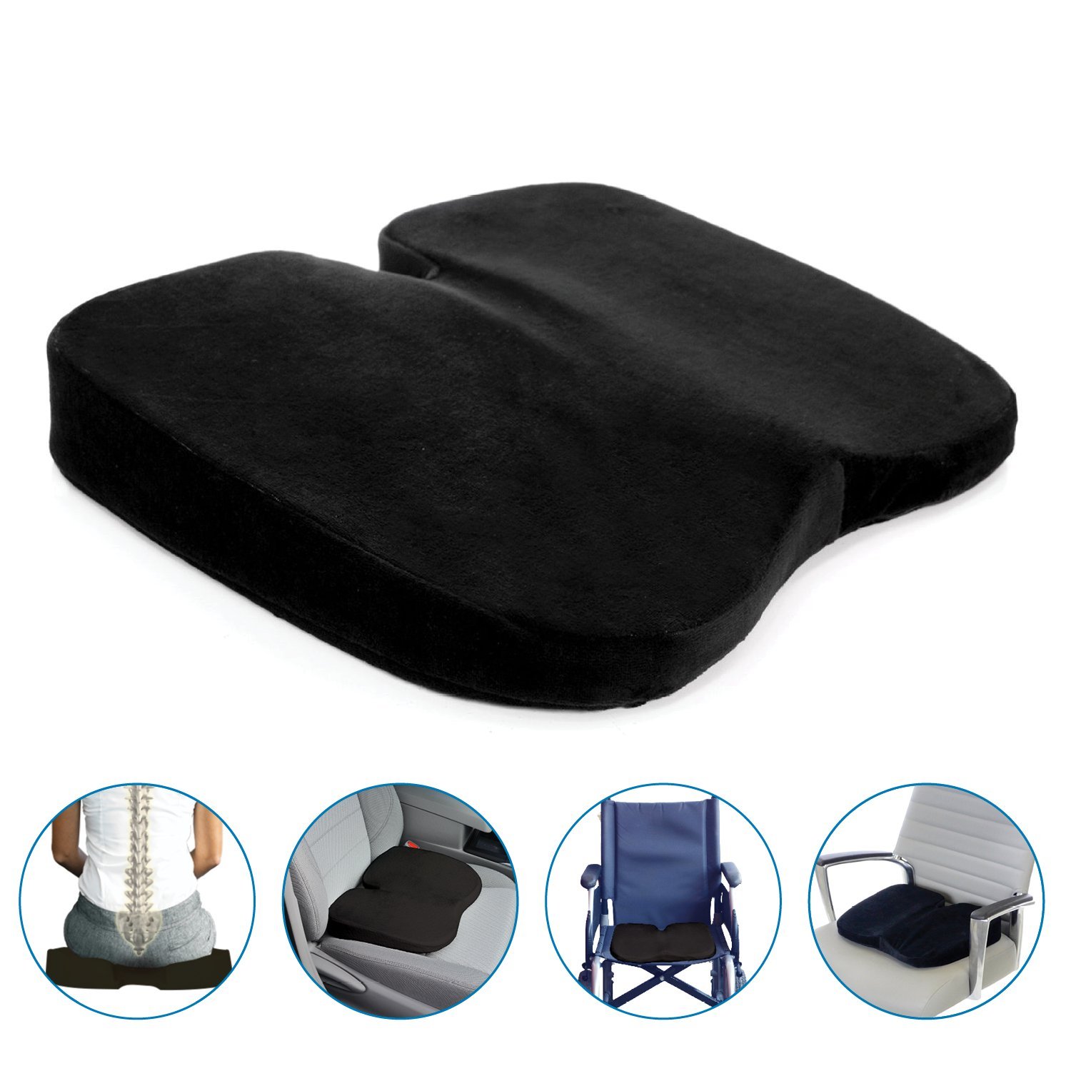 Milliard Coccyx Seat Cushion, Foam Comfort Orthopedic Coccyx Wedge