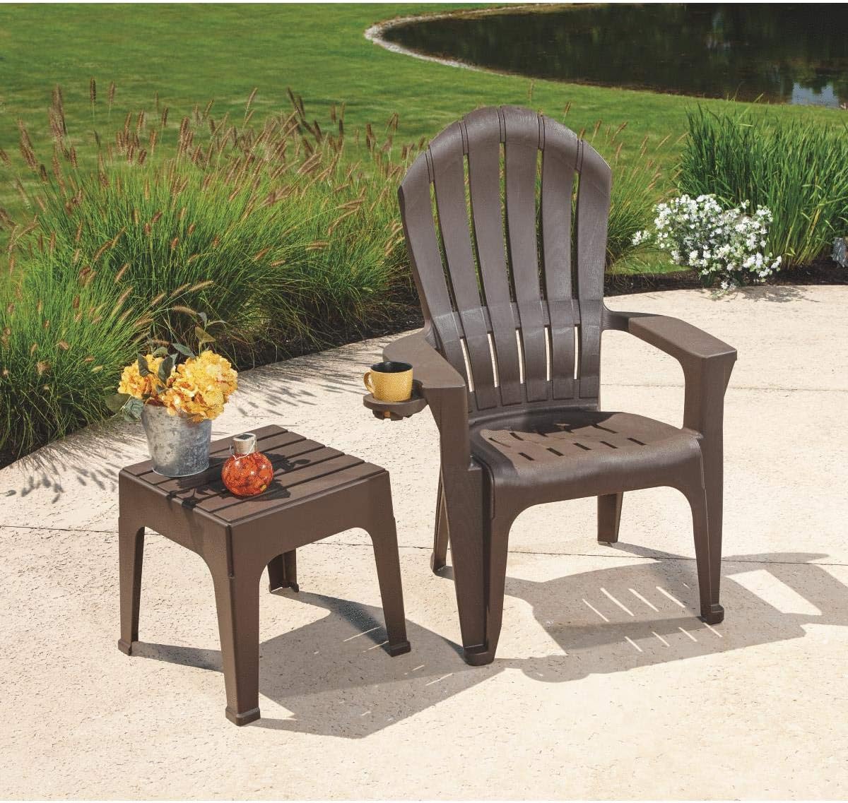 ADAMS MFG PATIO FURN 8090-60-3731 Big Easy Brown Stack Table : Garden & Outdoor