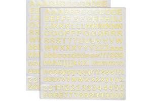 uxcell 2 Sheets Letter Stickers 0.28" 3D Mini Letter Stickers Metal Self Adhesive Alphabet Stickers for Scrapbooking DIY Post