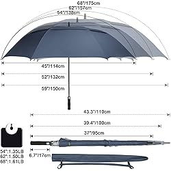 G4Free 62 inch Extra Large Windproof Golf Umbrella