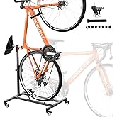 Vertical Bike Stand,Freestanding Space-Saving Bike Rack with Adjustable Height for Wheels Sizes up to 29”,Indoor Bike Storage Rack for Garage & Apartment, Upright Bicycle Floor Holder for MTB Road Bike