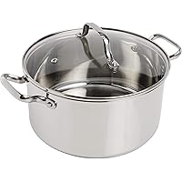 T-fal E75846 Performa Stainless Steel Dishwasher Safe Induction Compatible Dutch Oven Cookware, 5.5-Quart, Silver