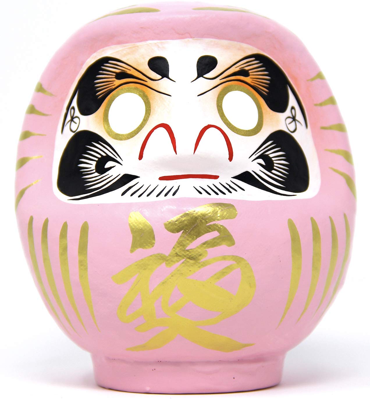 Traditional & Authentic Daruma Lucky Doll – Size 2 - Pink: Blessing in Love, Marriage & Giving Birth – Hand Made in Japan – Height: 4.7 inch (12cm)