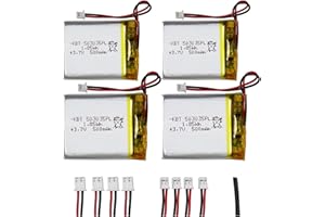 KBT KEEP BETTER TECH KBT 3.7V 500mAh Li-Polymer Battery: 503035 Lipo Rechargeable Lithium-ion Replacement Batteries with PH 1.25 JST Connector, PH2.0/2.54 JST Connector for Replacement - 4pack