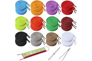CLESDF Sweatshirt Drawstring Replacement - 24Pcs Premium Hoodies Drawstring in 12 Colors, Hoodie Strings with 3Pcs Drawstrings Threader for Pants Shorts (48IN Long)