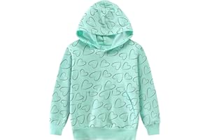 Tkria Toddler Girls Hoodies Heart Sweatshirt Kids Casual Pullover Fleece Sweater Long Sleeve Shirts Winter Outwear Size 2-7T