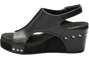 Corkys Footwear Womens Carley Wedges, Featuring Corkys EVA Foam Cushioned Insoles, A 2.5 Inch Heel, Lightweight For All Day Wear, And Hook And Loop Closure