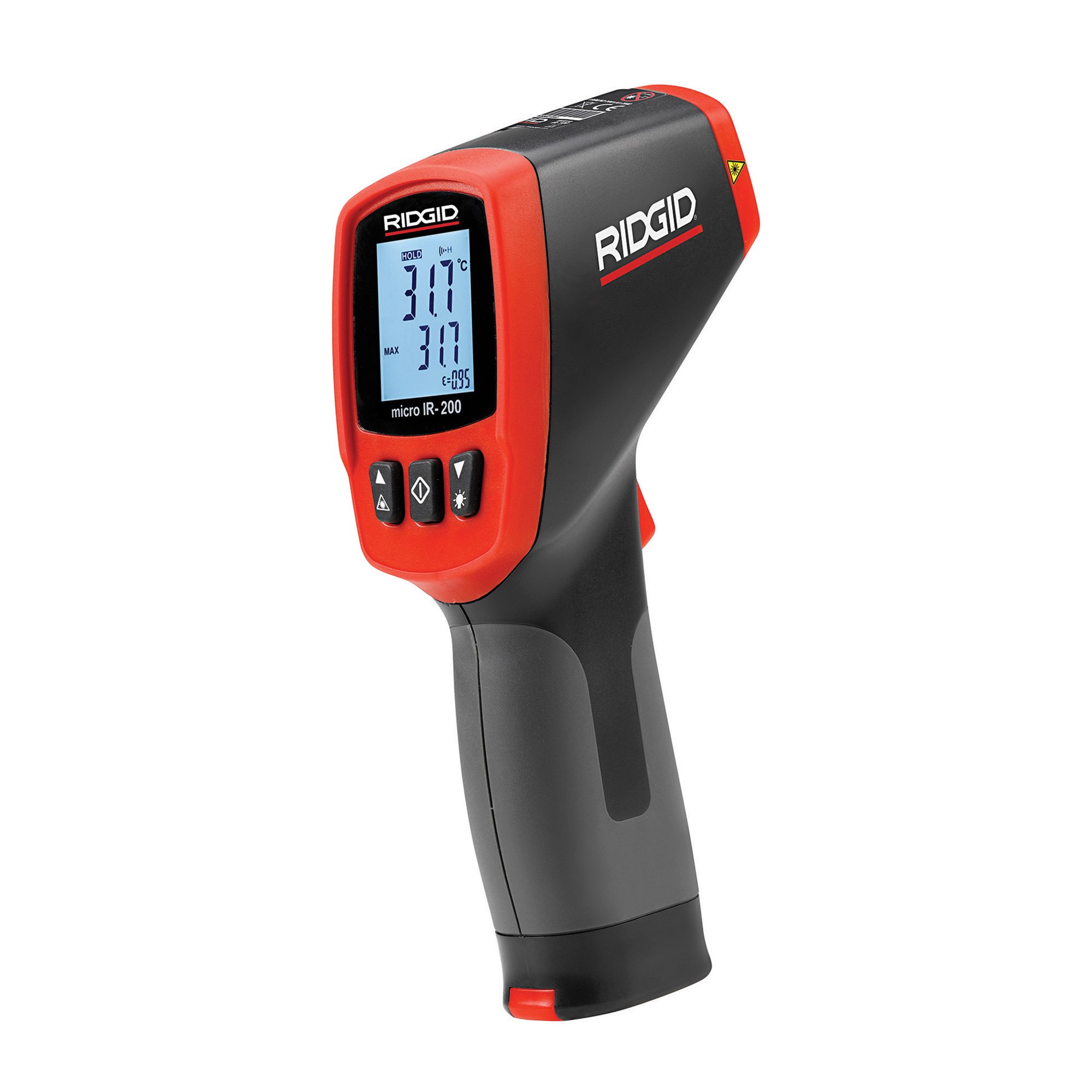 RIDGID 36798 micro IR-200 Non-Contact Infrared Digital Thermometer, Red