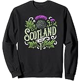 Scotland Thistle 843 Distressed Color Print Sweatshirt
