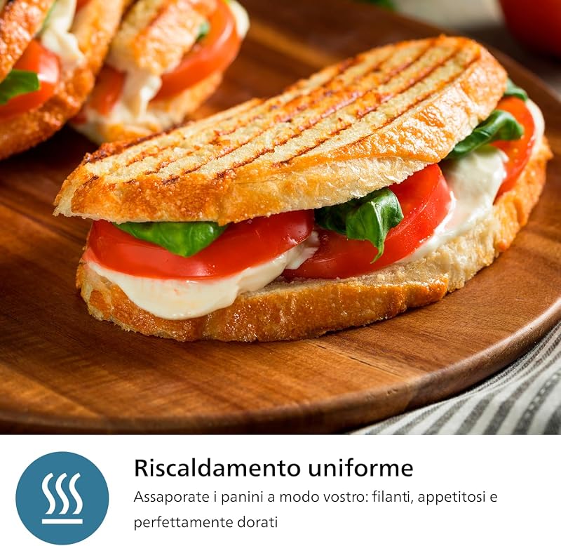 Tostiera per Panini 5000, Set di 3 Piastre Intercambiabili, 750W