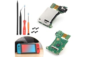 YWLRONG for Nintendo Switch Game Card Reader Replacement for Nintendo Switch HAC-001 Game Card Reader Cartridge Slot with Headphone Connector Accessories Parts (with Screws and Repair Tools)
