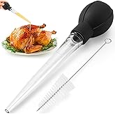 OLESBUR Premium Turkey Basters for Cooking &ndash; Baster Syringe for Hot Liquids &ndash; Meat and Food Injector &ndash; Essential Thanksgiving Cooking Tool &ndash; Turkey Baster Large with Cleaning Brush(Black)